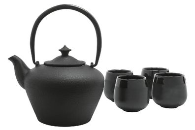 Bredemeijer Teekanne mit 4 Teebechern Geschenkset Chengdu 5teilig schwarz