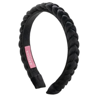 Samt-Haarreif schmal schwarz
