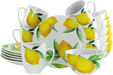 Luna Limoncello 18tlg Geschirr Kaffeeservice aus Porzellan Creatable 21852