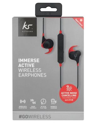Immerse Active ANC Wireless Headphone Black/Red