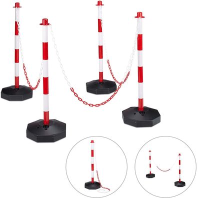 Absperrpfosten-Set 4-teilig