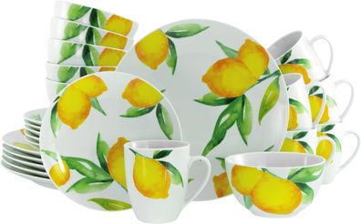 Luna Limoncello 24tlg Geschirr Kaffeeservice aus Porzellan Creatable 21850