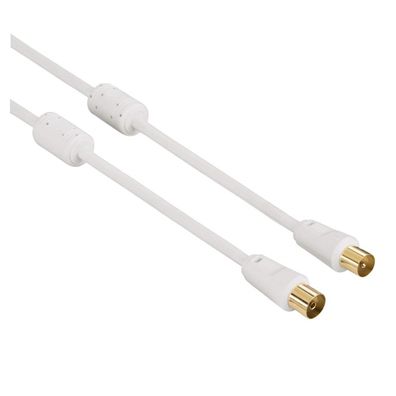 Antennen-Kabel 7,5m 100dB Filter vergoldet Weiß