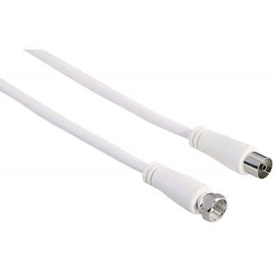 Sat-Anschlusskabel F-Stecker auf Koax 10m 90dB Weiß