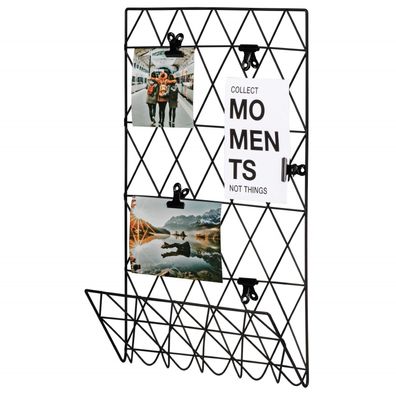 Fotohalter Mesh 30x45cm mit Ablage und Klammern