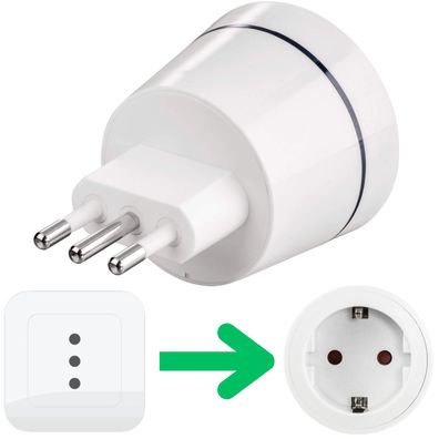 Reisestecker Deutschland auf Italien Weiß