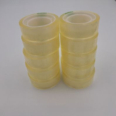 Klebefilm / Klebeband PP transparent 15mm x 10m low noise mit 26mm Plastikkern