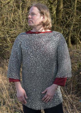 Kettenhemd Haubergeon, vernietet, ID 9 mm, verzinkt