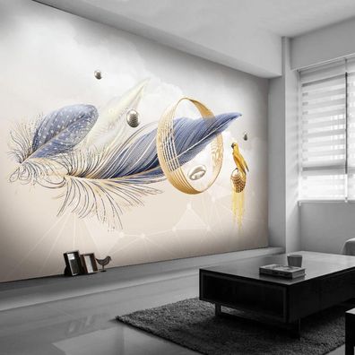 Vlies Fototapete Wandtapete Wandbilder 3D Abstrakte Dreidimensionale Feder 2802