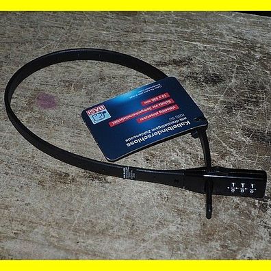 Kabelbinderschloss mit 3 stelligem Zahlencode - Gesamtlänge: 530 mm / Breite 10 mm