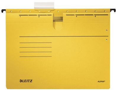 25x Leitz 1984-00-15 Hängehefter ALPHA® - kfm. Heftung, Recyclingkarton, gelb(P)