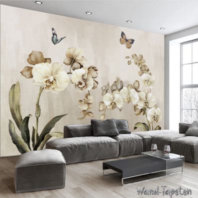 Vlies Fototapete Wandtapete Wandbilder Abstrakte Retro Phalaenopsis 2835