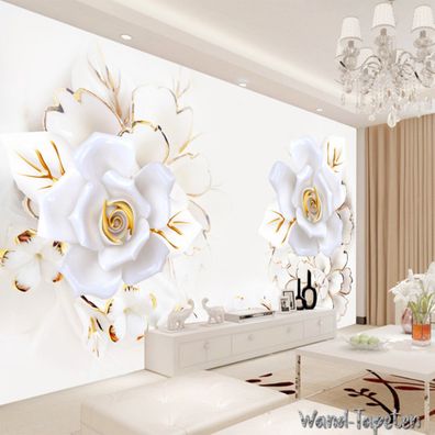 Vlies Fototapete Wandtapete Wandbilder Moderne Elegante Blumen Porzellan 2839
