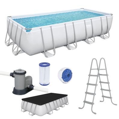Bestway Schwimmbecken Pool Swimmingpool Power Steel Schwimmbad Pumpe Set 56465
