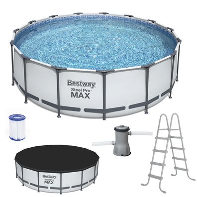 Bestway Pool Schwimmbecken Swimmingpool Gartenpool Steel Pro MAX Pumpe Set 56438