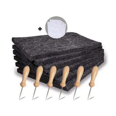 Prickelset mit Vorlagen XL, 15 x 20 cm, 6 Sets