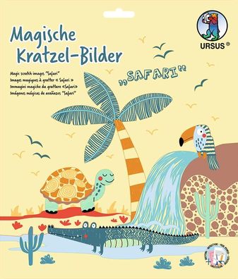 Magische Kratzelbilder Safari, 4er Set