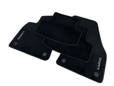 Original Skoda Karoq Fußmatten Premium Textil Satz Teppich Stoff mit Schriftzug
