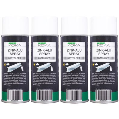 4x Zink-Alu Spray Silber Matt
