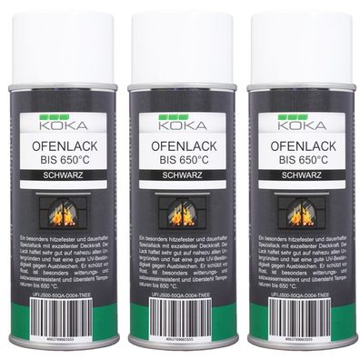 3x Ofenlack Spray Schwarz Matt