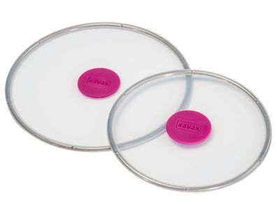 2x Frischhaltedeckel aus Silikon Rund 20cm/24cm Transparent