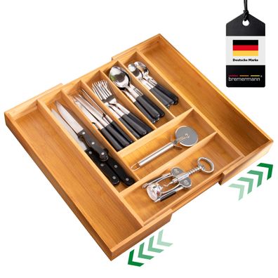 bremermann Besteckkasten ausziehbar, Bambus Schubladeneinsatz