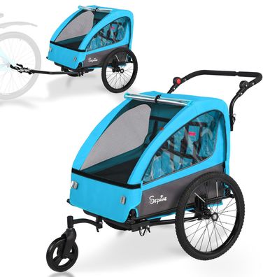 Faltbarer Kinderfahrradanhänger und Kinderwagen 2 in 1 mit Federung Spacious Boot