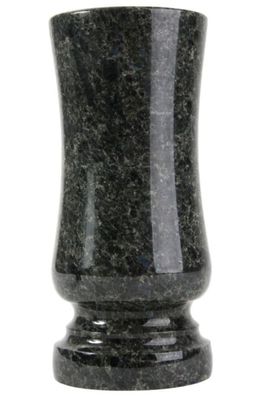 Grab-Vase aus Granit Blue Night mit Abflussloch