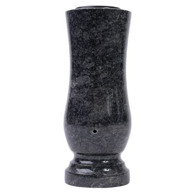 Grab-Vase aus Granit Steel Grey mit Abflussloch