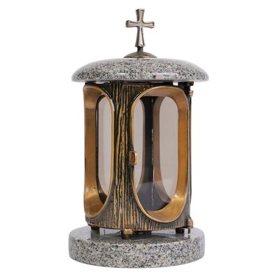 Grablampe mit Kreuz Gold Bohus Grau