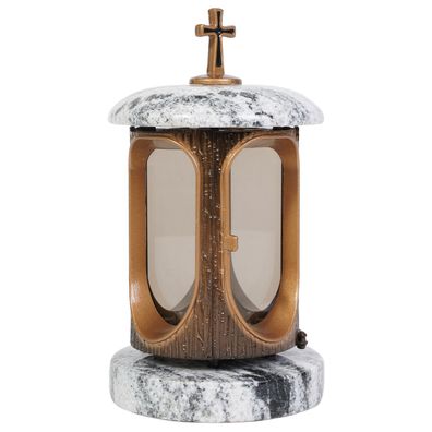Grablampe mit Kreuz Gold Viscont White