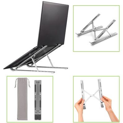 Notebook-Stand Aluminium faltbar neigbar bis 15,6" Silber