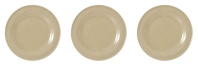 3 x Frühstücksteller rund 23 cm - Seltmann Weiden Beat Sandbeige