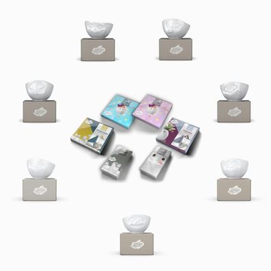 Fiftyeight Schalen-Set 7-tlg. 500 ml + Servietten weiß Müslischalen