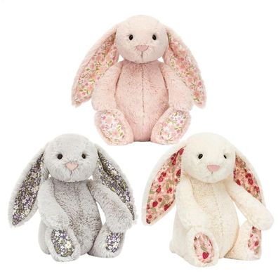 Fur Jelly Cat Blossom Cream Bunny "Berry" Blumen Tuch Kaninchen Gefulltes 31cm