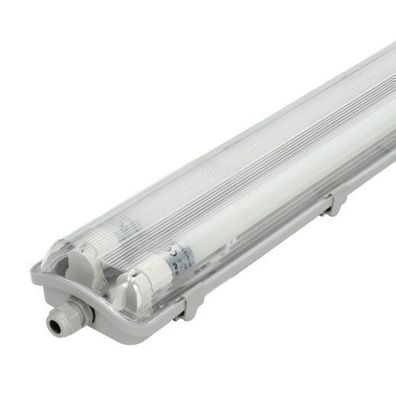 Hermetic Set Hermetische Leuchte für LED T8 Leuchtstofflampen grau 60cm IP65