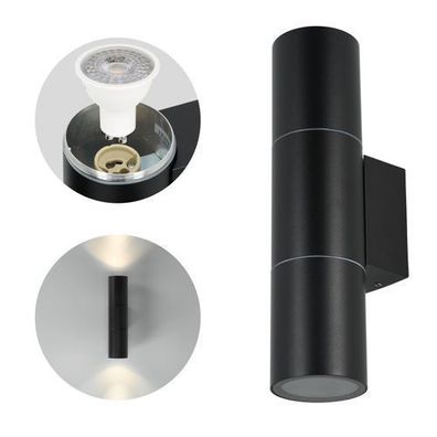 Außenwandleuchte Wandleuchte QUERK 5 beidseitig leuchtende rund schwarz wasserdicht