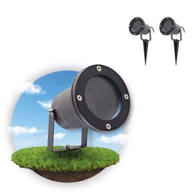 2er-Set Gartenleuchten PORTO Gartenstrahler Außenlampe für Garten Terrasse GU10