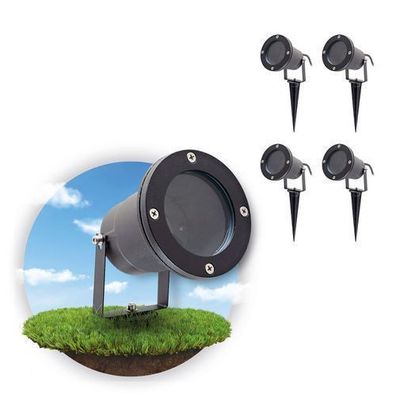 4er-Set Gartenleuchten PORTO Gartenstrahler Außenlampe für Garten Terrasse GU10