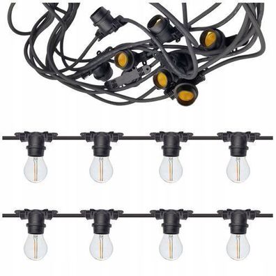 Outdoor Gartengirlande MIMOSA für den Garten 10 m, 10 E27 Glühbirnen für die Terrasse