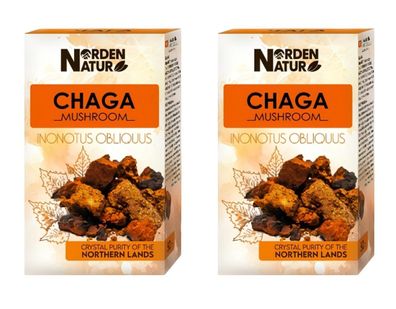 Birkenporling Chaga 2 x 50 g Schiefer Schillerporling Norden Natur Tschaga