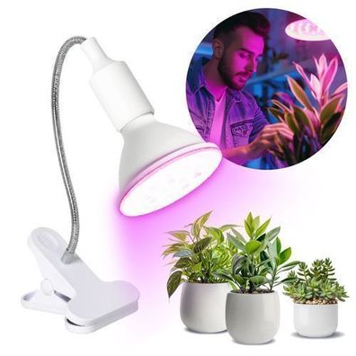 Pflanzenlampe + LED Pflanzenwachstum Glühbirne Set 9W Weiß für Wachstum Beleuchtung