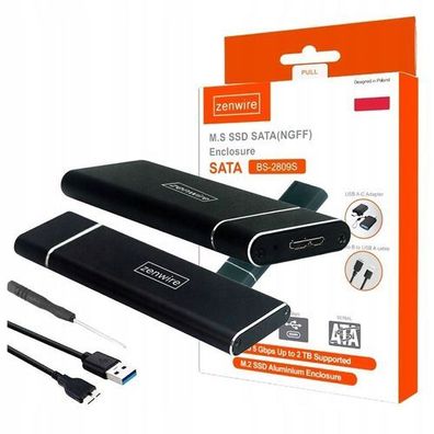 USB 3.0 NGFF m.2 SSD Adapter m2 SATA Zenwire BS-2809S
