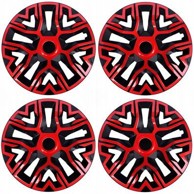 Universal Radkappen 14´´ NRM The Best Bicolor rot/schwarz 4 Stück