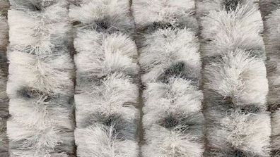 Flauschvorhang Chenille Vorhang 56 x 185 cm Hellgrau/Grau 18332p NEU