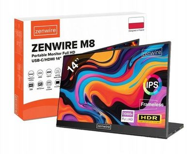 Tragbarer Monitor Full HD 14 Zoll IPS HDR USB-C HDMI Zenwire M8