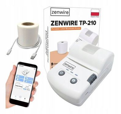 Mini-Etikettendrucker Portable Thermal Bluetooth USB-C 1500 mAh Zenwire TP-210