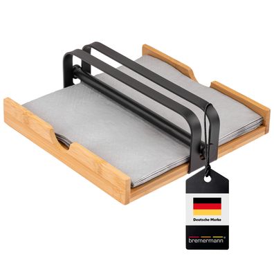 bremermann Serviettenhalter aus Bambus mit Metallbeschwerer, Serviettenspender