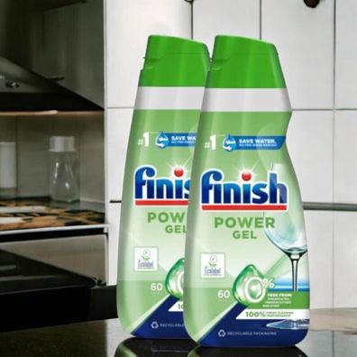 2 x Finish 0% Power Geschirrspülgel 2x900ml (1800ml)