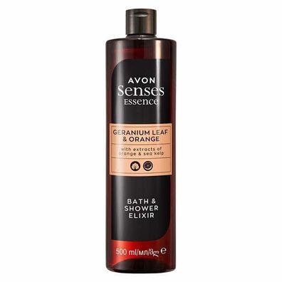 AVON senses Essence Geranienblatt & Orange Bade- und Duschelixir